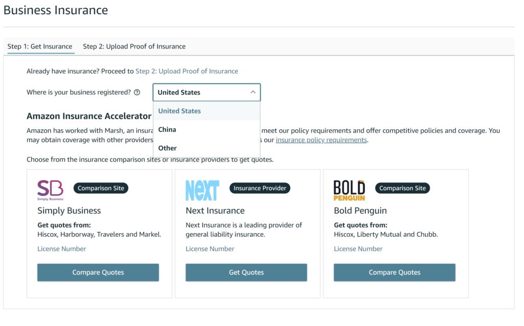 Currently the Insurance Accelerator program only has insurers for Chinese and American sellers.