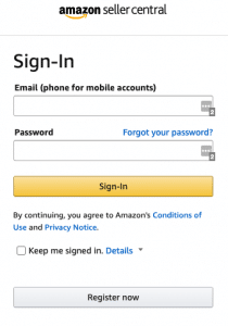 Log in to your Amazon Seller Central account